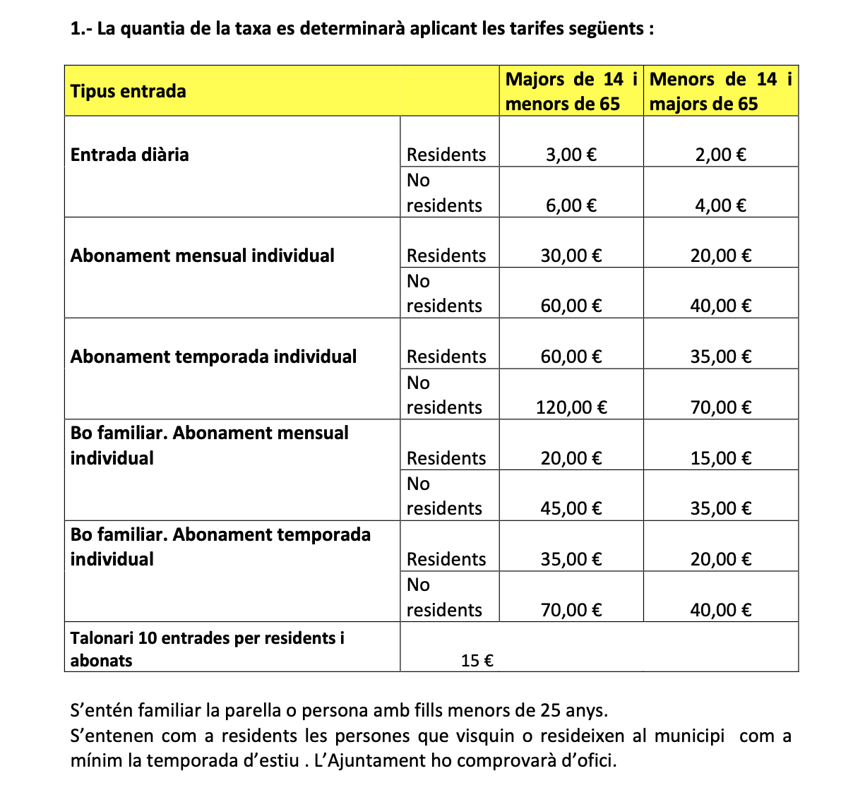 piscina tarifes 25